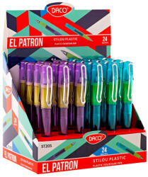 DACO Set 24 stilouri Daco El Patron, penita din iridiu tip F (Fine), corp din plastic (ST205)