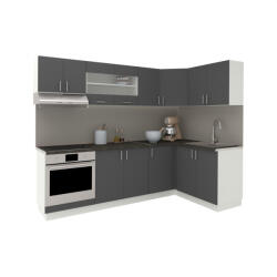 Proda Benita Colt Konyhabútor Szett V34, 240 x 140 cm - Antracit-Fehér N