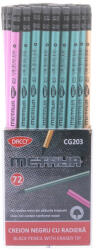 Daco Set 72 creioane negre HB cu radiera Daco, Metalia (CG203-72)