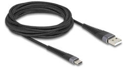 Delock USB 2.0 kábel A-típusú USB apa - USB Type-C apa meghosszabbított hajlítás védelemmel 3 m (81123) - pepita
