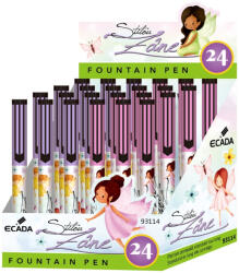 Ecada Set 24 stilouri cu penita ascunsa Ecada, corp din plastic, Motiv zane (93114-24)