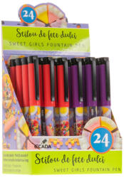 Ecada Set 24 stilouri cu penita ascunsa Ecada de fete dulci, corp din plastic (93106F-24)
