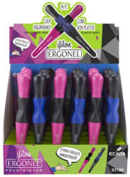 Ecada Set 24 stilouri Ecada Ergonel, penita din iridiu tip F (Fine), Grip ambidextru (93109)