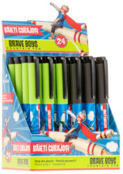 Ecada Set 24 stilouri cu penita ascunsa Ecada de baieti curajosi, corp din plastic (93106B-24)