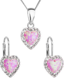 Evolution Group - Pavona Evolution Group Set de bijuterii strălucitoare cu cristale Preciosa 39161.1 & light rose opal (cercei, lanț, pandantiv)