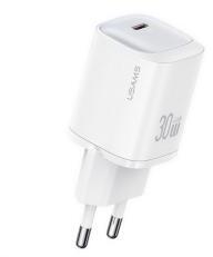 USAMS CC251 hálózati töltő Type-C aljzat (30W, GaN, PD gyorstöltő) FEHÉR