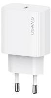USAMS T65 hálózati töltő Type-C aljzat (20W, PD gyorstöltő) FEHÉR