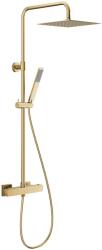 Armatura Logon Brushed Light Gold set de duș perete cu termostat cu duș de ploaie auriu 5746-920-39 (574692039)