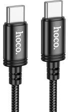 hoco. X91 adatkábel (Type-C - Type-C, 3A, 60W, PD gyorstöltő, cipőfűző, 300cm) FEKETE