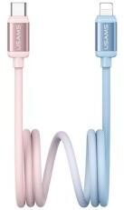 USAMS BICOLOR adatkábel kék/rózsaszín (Type-C - lightning, 120cm)