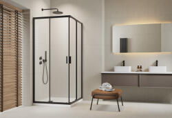 H2O Comfort Black C 80x80 cm szögletes zuhanykabin, fekete 10238080-54-01 (19673) (10238080-54-01)