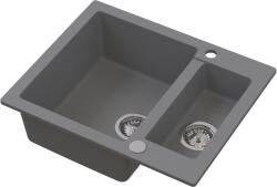 Ruvetti Signum chiuvetă din granit 60.5x49.5 cm gri/grafit/onix 3001S_GR1520_W (3001SGR1520W) Chiuveta