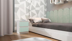 GreenSite MIX M2 ARTEO Éjjeliszekrény, 30x40x30 cm, Fehér-mentazöld - fizz