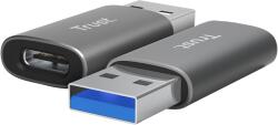 Trust Átalakító - Calyx (szürke, aluminium, USB-A apa / USB-C anya) 25573 (25573)