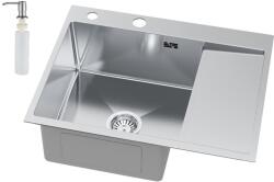 Ruvetti Linar mosogató adagolóval 62x48 cm acél 5002L_BS120_WL (5002LBS120WL)