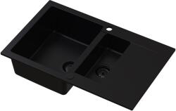 Ruvetti Signum gránit mosogató 79x49.5 cm fekete 3001S_FB1560_W (3001SFB1560W)