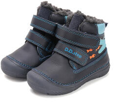 D. D. STEP pantofi de băiat cu velcro, cu model crocodil - fluorescent albastru închis (148B00)