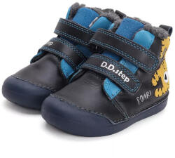 D. D. STEP pantofi băieți cu călcâi înalt căptușit cu velcro albastru închis (1420A9)