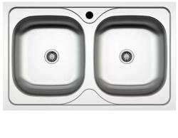 MOFÉM EVO2 2B kétmedencés rozsdamentes acél mosogatótálca - szatén felülettel 800×500 mm 760012810 (760012810)