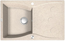Laveo MOLOKIN bézs gránit mosogató szifonnal, 58x50cm (OPSPO_411T)
