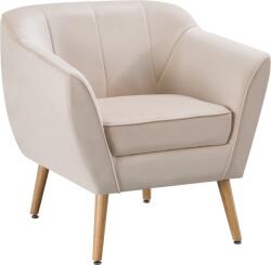 TEMPO KONDELA Design fotel, bézs Velvet szövet/természetes, VIODA