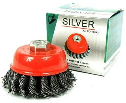  Elmax 125 mm-es csészekefe M14, sodrott fekete acélhuzallal S10345 (S10345)