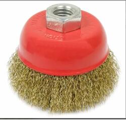  Elmax Homlokcsésze drótkorong 125 mm M14, hullámos sárgarézbevonat S10349 (S10349)