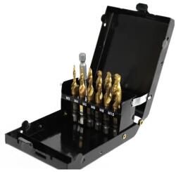  Elmax Titán bevonatú menetfúró-fúró készlet M3-M10, bit adapterrel S11536 (S11536)