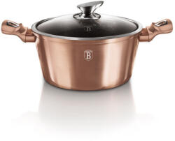 Berlinger Haus Metallic Rosegold Line magas lábas márvány bevonattal, fedővel, 24 cm (BH-1515N)