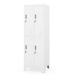 JAN NOWAK BARTEK 2 plus pléh öltözőszekrény lábakon, 4 rekeszes 559 × 1720 × 450, fehér