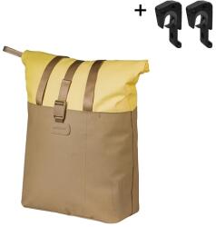 Basil Vive egy részes táska hátsó csomagtartóra, jobb vagy bal oldalra, vízálló, 20L, gyorsrögzítős (MIK Hooks), világosbarna-sárga