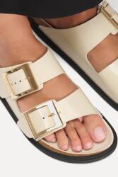 Birkenstock дамски кожени чехли с равна подметка Arizona Droplet Buckle
