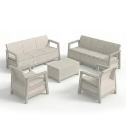 Keter Scandi Love max linea duo kerti bútor szett jute tárolós asztallal kavicsszürke-bézs (264052_264050_264048_2) - leziter