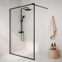  AD, LC-WL203 zuhanyfal, 8 mm üveg, fekete, 100x200 cm