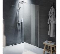 RIHO , Novik Z400 Walk-in GZ4120000 Zuhanyfal, fényes alu kerettel, 115x200 cm (GZ4120000)