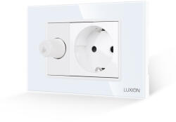 Luxion Comutator Pentru Ventilator + Priza cu Rama din Sticla LUXION, Standard Italian, 3M