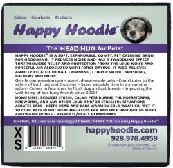  Happy Hoodie - nyugtató fejpánt kutyáknak és macskáknak Szín: Fekete, Méret: XS