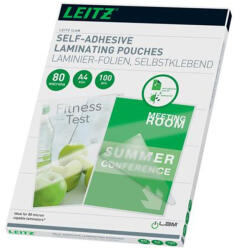 Leitz Meleglamináló fólia, 80 mikron, A4, fényes, öntapadó, LEITZ (E33872) - tintasziget