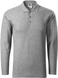 MALFINI Tricou polo bărbați cu mânecă lungă Pique Polo LS - Gri închis prespălat | M (2211214)