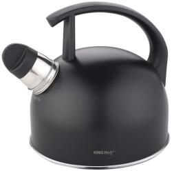 Kinghoff Fütyülős Vízforraló KH-1897 1, 5L Matt Fekete Rozsdamentes Acél (KH-1897) (KH-1897)