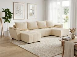  Coltar extensibil in forma de U LIVARO, crem, 305x140 cm