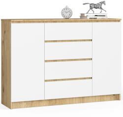  Comodă K140 2u 4s Clp Pk Stejar Artisan / Alb Comoda