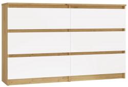  Comodă Malwa M6 120 STEJAR ARTISAN ALBĂ Comoda