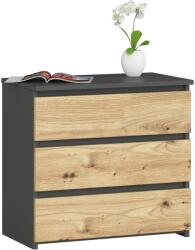  Comodă Cl3 3sz Clp Pk Grafit Gri / Stejar Artisan Comoda