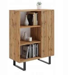  Raft dulap Fondi stejar craft auriu - negru, decor cu lamele Comoda
