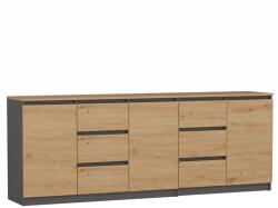  Comodă COSTA 1D3S/2D3S BA ANTRACYT ARTISAN Comoda