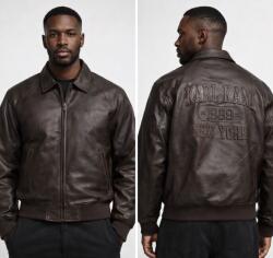 Karl Kani Signature Pu Leather Bomber Jacket brown