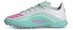 Adidas F50 League TF műfüves focicipő, gyerekméret, fehér - türkíz, Messi (JQ0944)