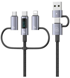 USAMS kábel 6in1 Fast Charging 60W 1.2m adatkábel digital display alumínium ötvözet Sufeng SJ71 Series (SJ713USB01)