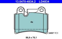 ATE Sada brzdových platničiek kotúčovej brzdy ATE 13.0470-4834.2 (13.0470-4834.2)